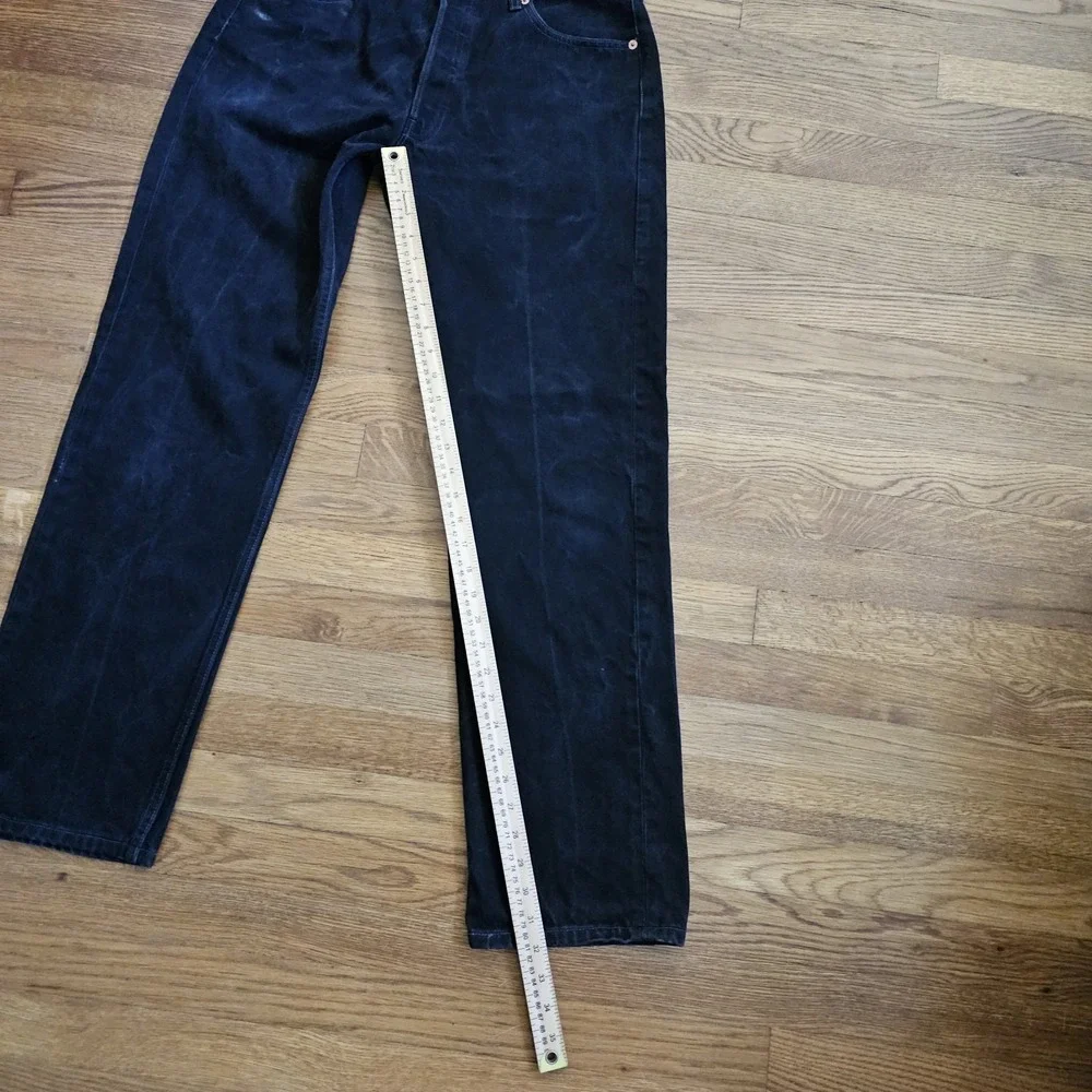 VTG Levis 501 Jeans Mens 34×32(32×32) Black Straight Button Fly Whiskers Y2K